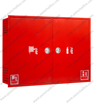 جعبه آتش نشانی استاندارد پامچال با جای دو کپسول آتش نشانی